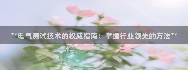 凯发平台医7O777：**电气测试技术的权威指南：